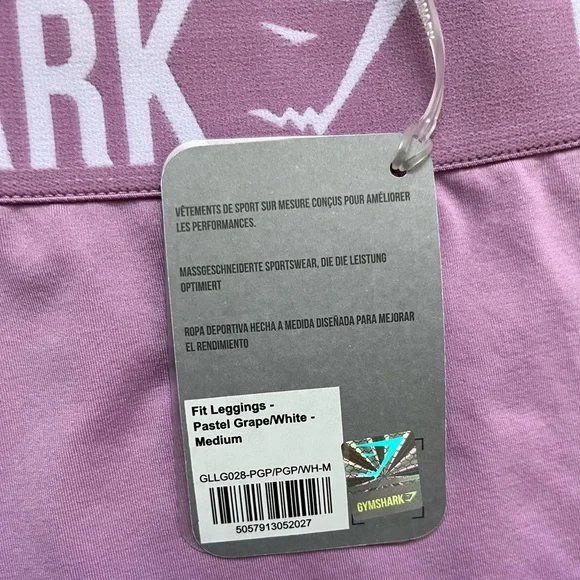 Gymshark Fit Leggings in Pastel Grape/White Size Medium - Picture 6 of 7